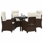 Conjunto de Comedor de Jardín 5 pcs Marrón ratán sintético