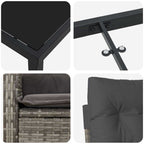 Conjunto de Comedor de Jardín 3 pcs Gris ratán sintético