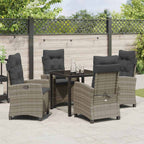 Conjunto de Comedor de Jardín 5 pcs Gris ratán sintético