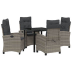Conjunto de Comedor de Jardín 5 pcs Gris ratán sintético