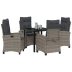 Conjunto de Comedor de Jardín 5 pcs Gris ratán sintético
