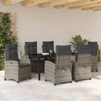 Conjunto de Comedor de Jardín 7 pcs Gris ratán sintético