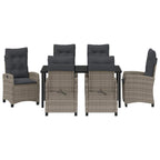Conjunto de Comedor de Jardín 7 pcs Gris ratán sintético