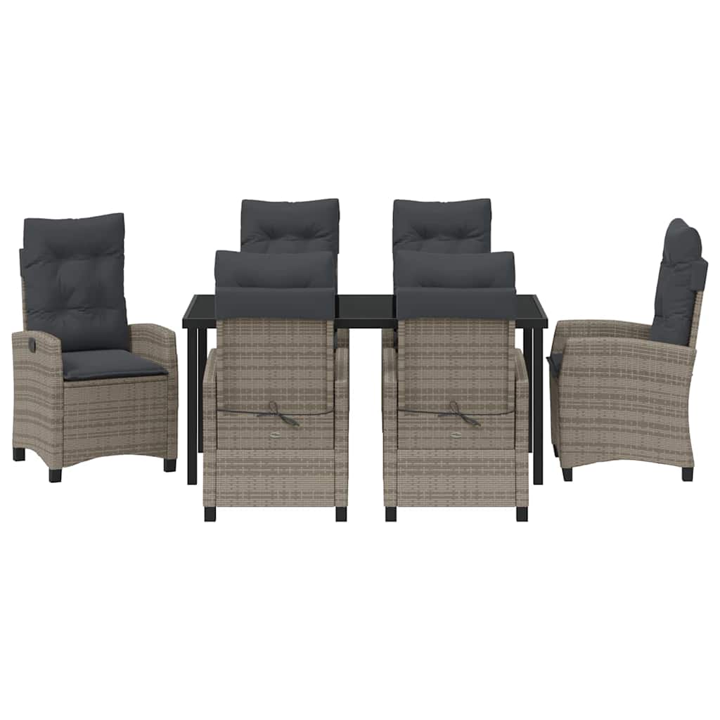 Conjunto de Comedor de Jardín 7 pcs Gris ratán sintético