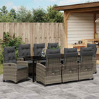 Conjunto de Comedor de Jardín 9 pcs Gris ratán sintético