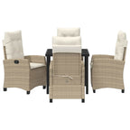 Conjunto de Comedor de Jardín 5 pcs Beige ratán sintético