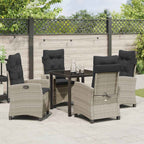 Conjunto de Comedor de Jardín 5 pcs Gris Claro ratán sintético
