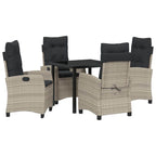 Conjunto de Comedor de Jardín 5 pcs Gris Claro ratán sintético