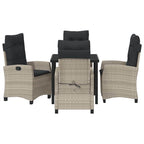 Conjunto de Comedor de Jardín 5 pcs Gris Claro ratán sintético