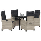 Conjunto de Comedor de Jardín 5 pcs Gris Claro ratán sintético