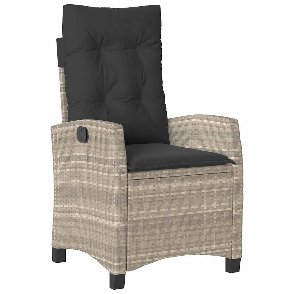 Conjunto de Comedor de Jardín 9 pcs Gris Claro ratán sintético