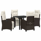 Conjunto de Comedor de Jardín 5 pcs Marrón ratán sintético