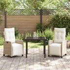 Conjunto de Comedor de Jardín 3 pcs Beige ratán sintético