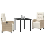 Conjunto de Comedor de Jardín 3 pcs Beige ratán sintético