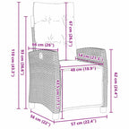 Conjunto de Comedor de Jardín 3 pcs Beige ratán sintético