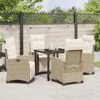 Conjunto de Comedor de Jardín 5 pcs Beige ratán sintético