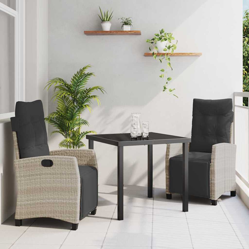 Conjunto de Comedor de Jardín 3 pcs Beige ratán sintético