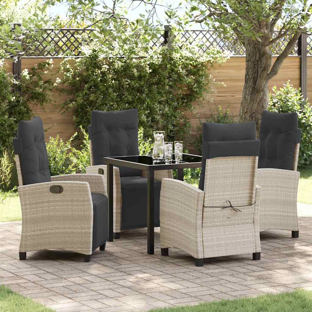 Conjunto de Comedor de Jardín 5 pcs Beige ratán sintético
