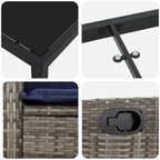 Conjunto de Comedor de Jardín 3 pcs Gris ratán sintético