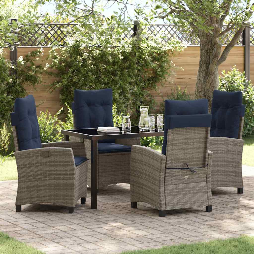 Conjunto de Comedor de Jardín 3 pcs Gris ratán sintético