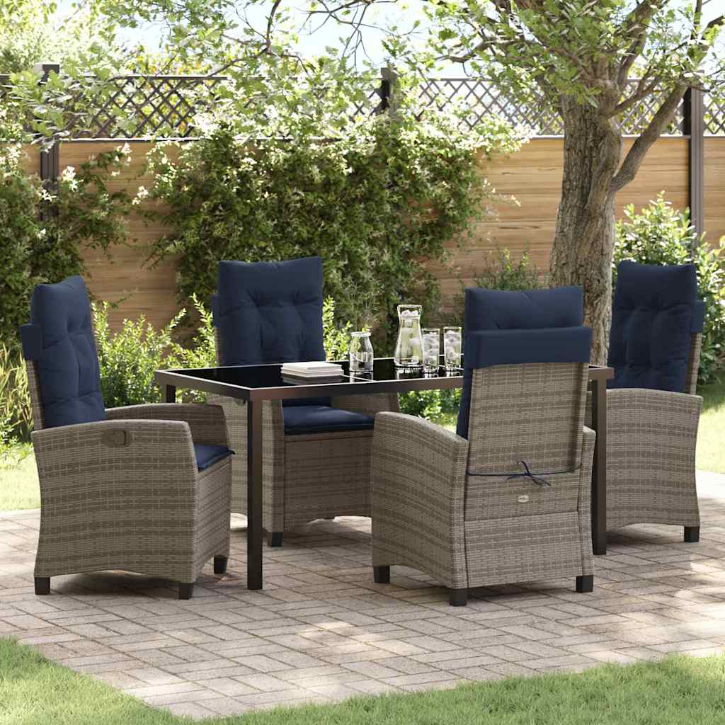 Conjunto de Comedor de Jardín 3 pcs Gris ratán sintético