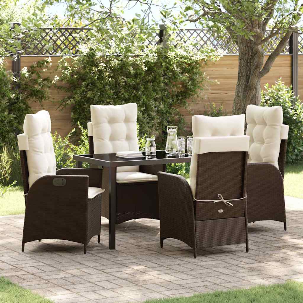 Conjunto de Refeição de Jardim 3 pçs Bege rotim sintético