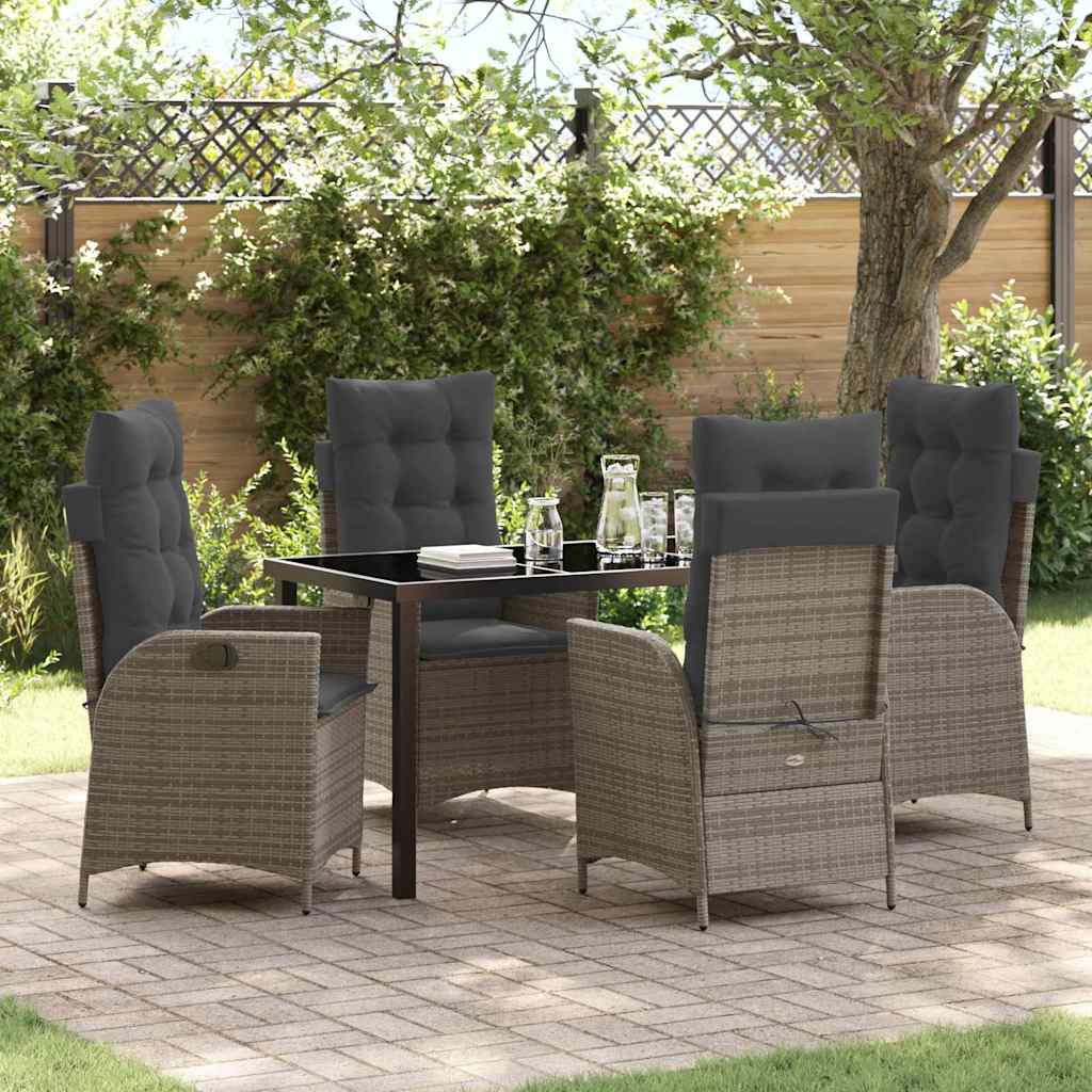 Conjunto de Refeição de Jardim 3 pçs Bege rotim sintético