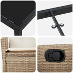 Conjunto de Comedor de Jardín 3 pcs Beige ratán sintético