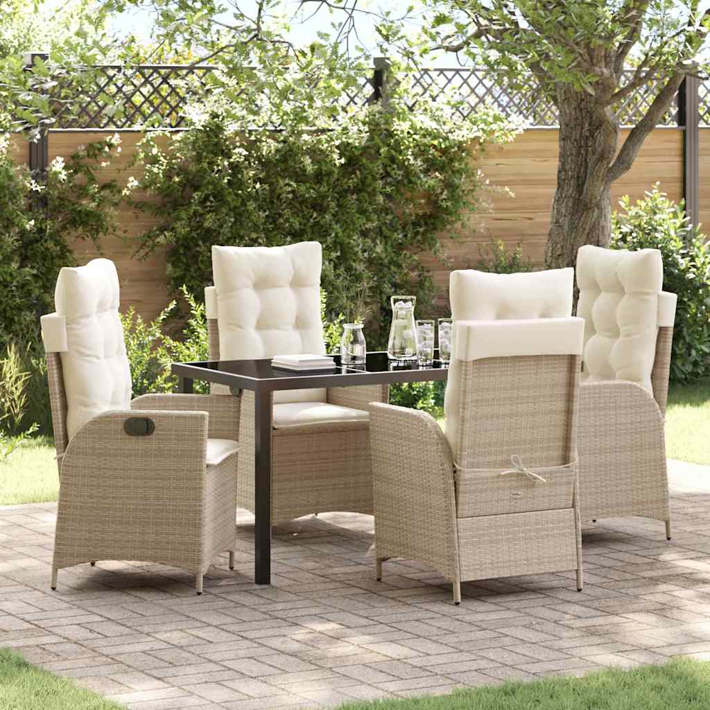 Conjunto de Comedor de Jardín 3 pcs Beige ratán sintético