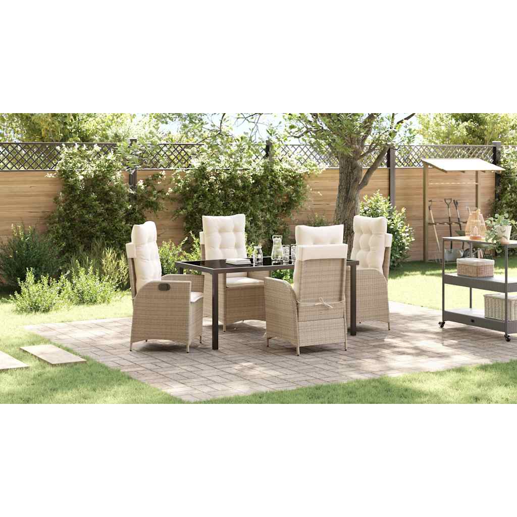 Conjunto de Refeição de Jardim 3 pçs Bege rotim sintético