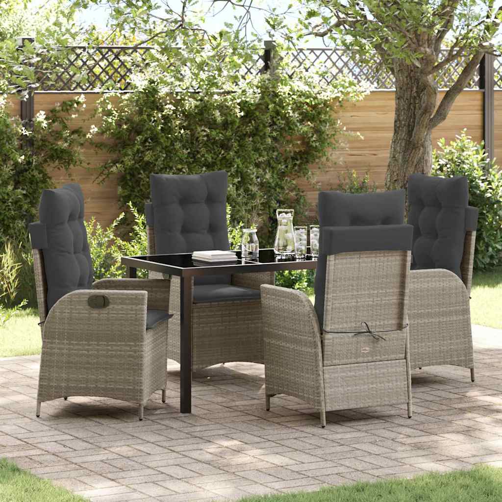 Conjunto de Refeição de Jardim 3 pçs Bege rotim sintético