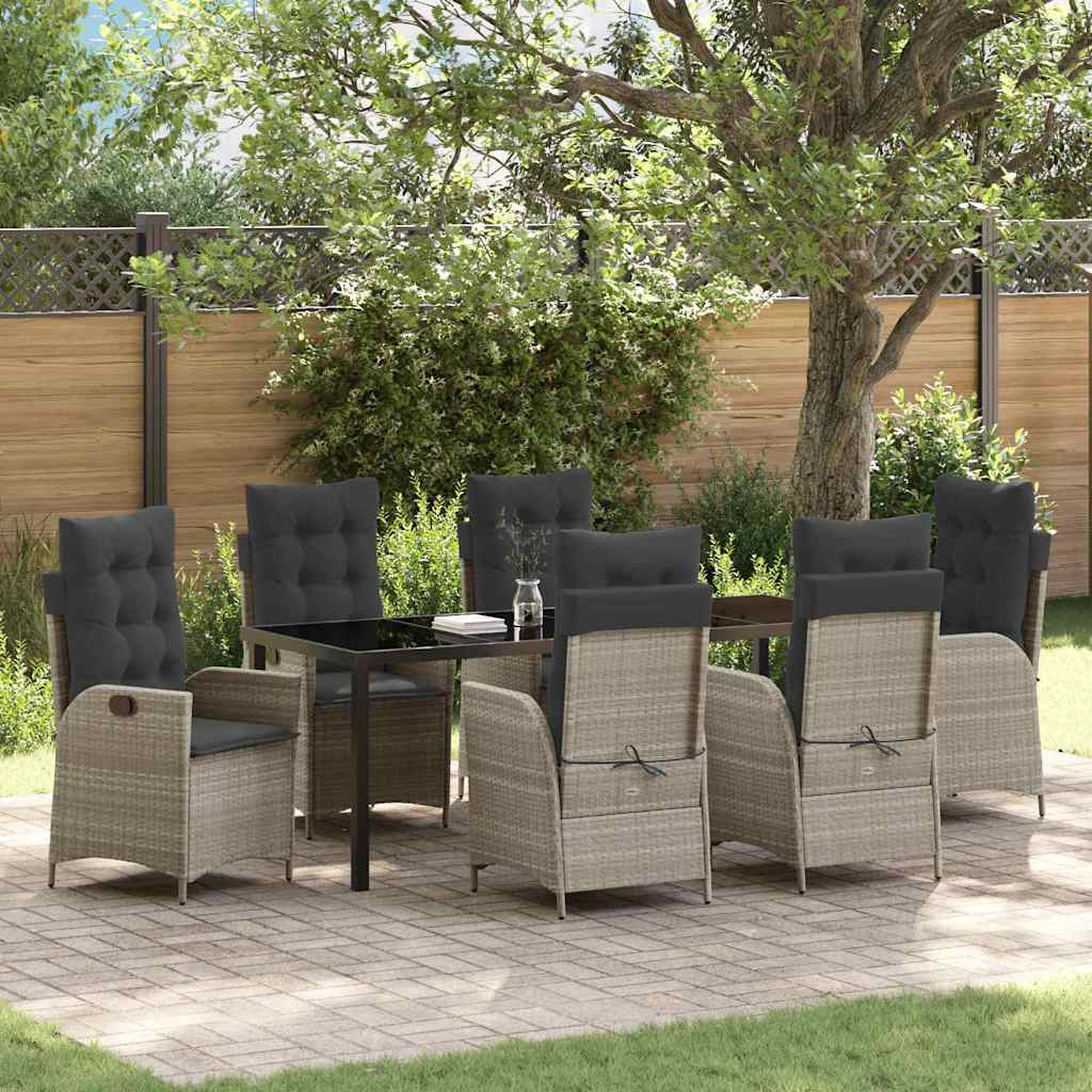 Conjunto de Refeição de Jardim 3 pçs Bege rotim sintético