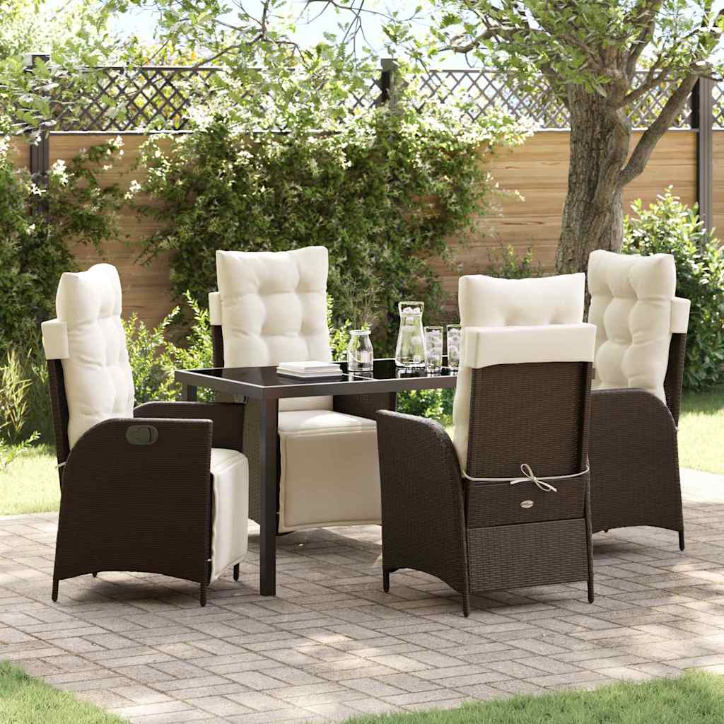 3-Piece Garden Dining Set Beige Synthetic Rattan