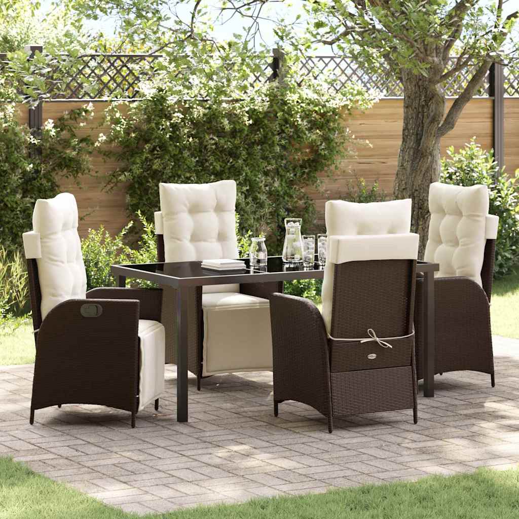 3-Piece Garden Dining Set Beige Synthetic Rattan