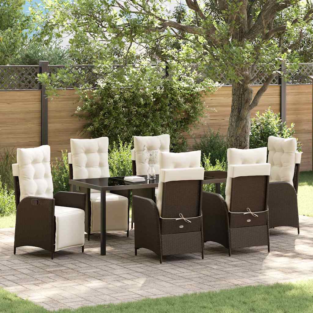 3-Piece Garden Dining Set Beige Synthetic Rattan