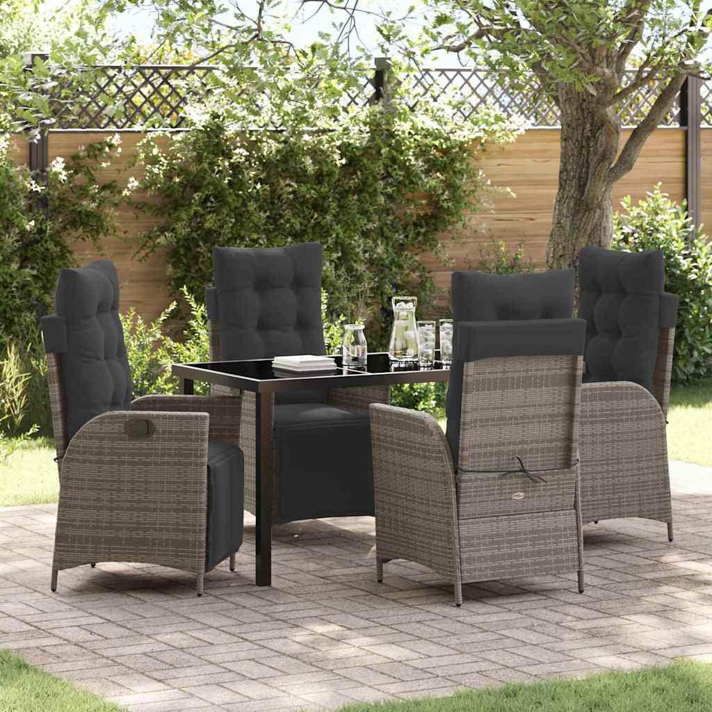 3-Piece Garden Dining Set Beige Synthetic Rattan