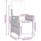 Conjunto de Comedor de Jardín 3 pcs Beige ratán sintético