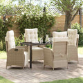 Conjunto de Comedor de Jardín 3 pcs Beige ratán sintético