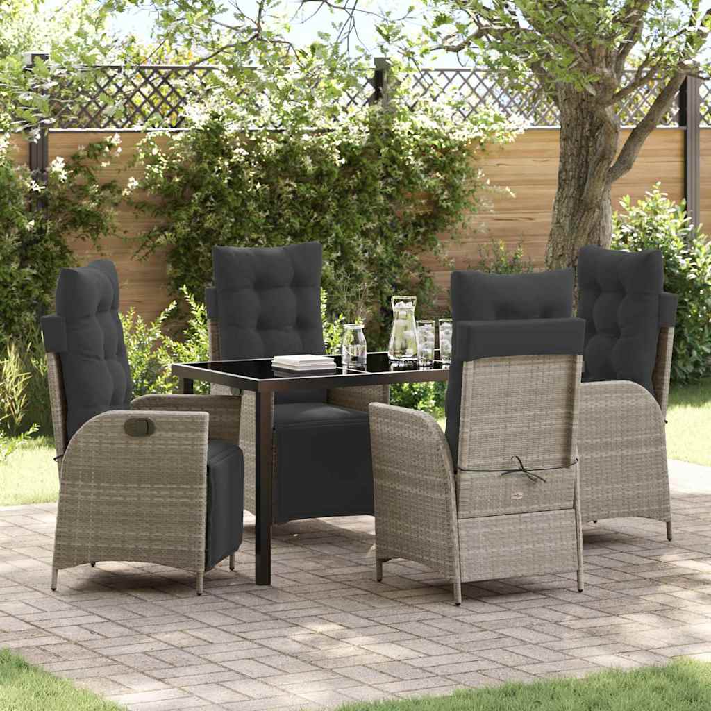 3-Piece Garden Dining Set Beige Synthetic Rattan