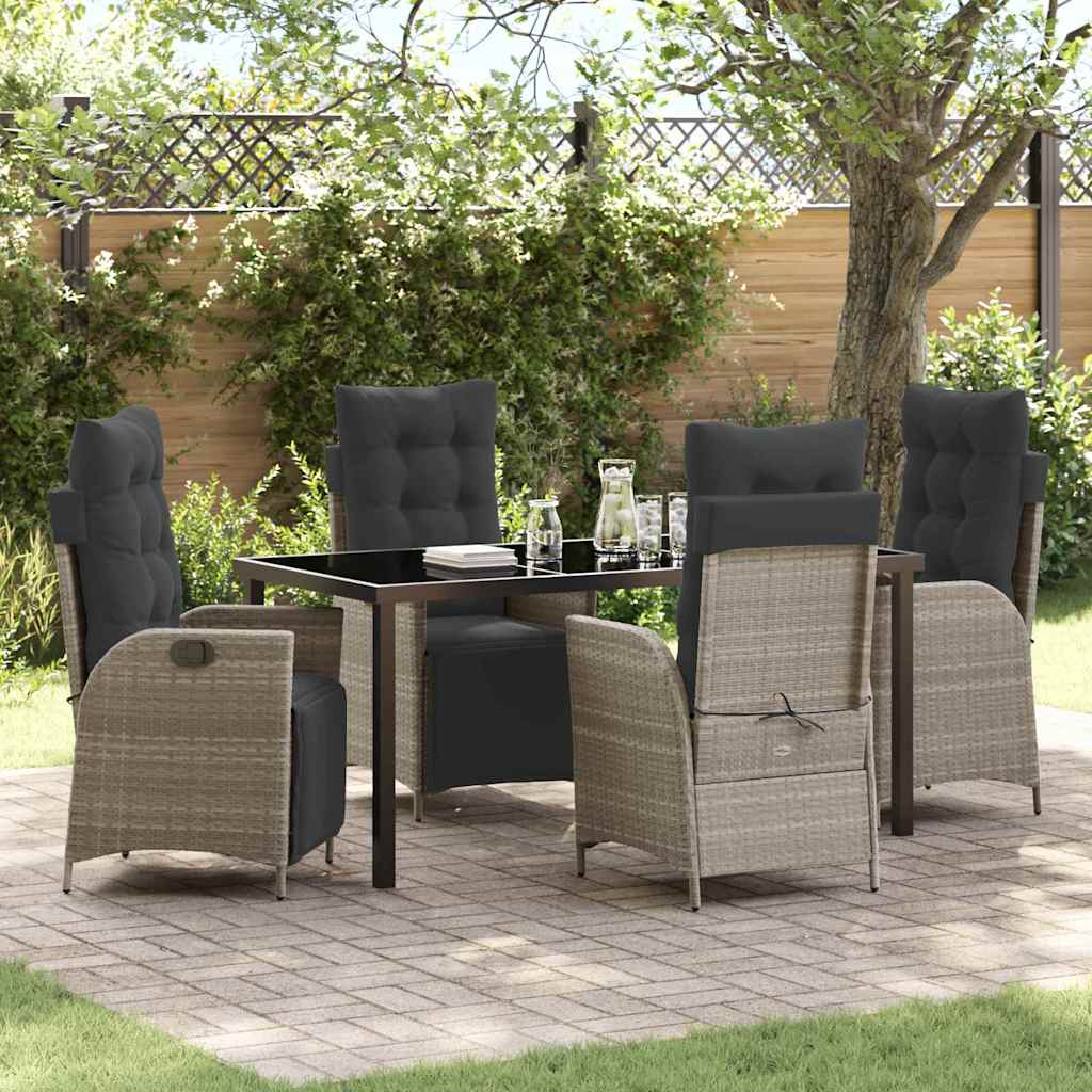 3-Piece Garden Dining Set Beige Synthetic Rattan