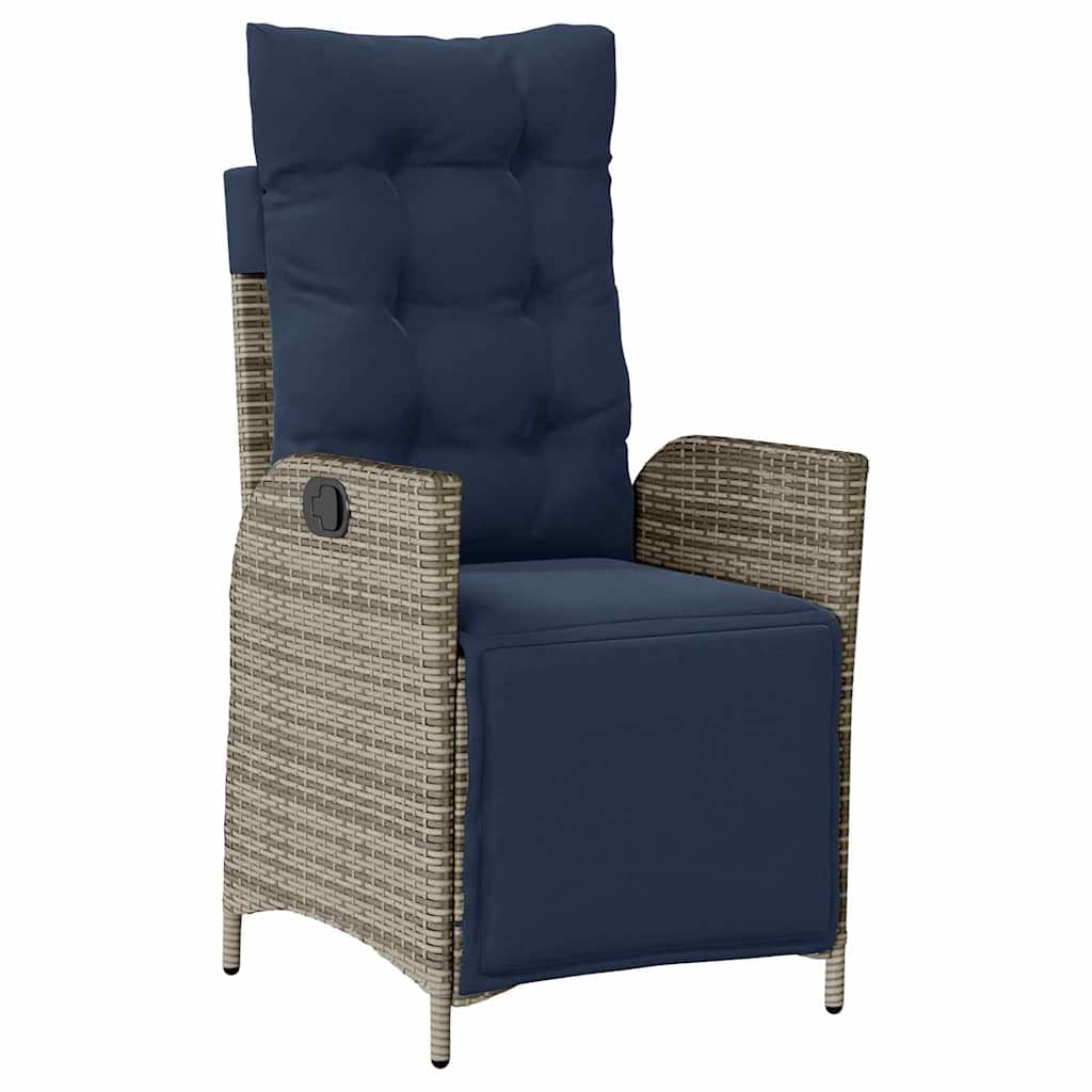 Conjunto de Comedor de Jardín 3 pcs Gris y Negro Ratán