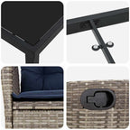 Conjunto de Comedor de Jardín 5 pcs Gris y Negro Ratán
