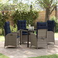 Conjunto de Comedor de Jardín 5 pcs Gris y Negro Ratán