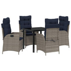 Conjunto de Comedor de Jardín 5 pcs Gris y Negro Ratán