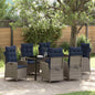 Conjunto de Comedor de Jardín 7 pcs Gris y Negro Ratán