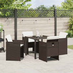 Conjunto de Comedor de Jardín 5 pcs Marrón ratán sintético