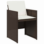 Conjunto de Comedor de Jardín 5 pcs Marrón ratán sintético