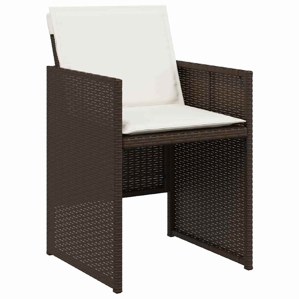 Conjunto de Comedor de Jardín 9 pcs Marrón ratán sintético