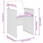 Conjunto de Comedor de Jardín 9 pcs Marrón ratán sintético