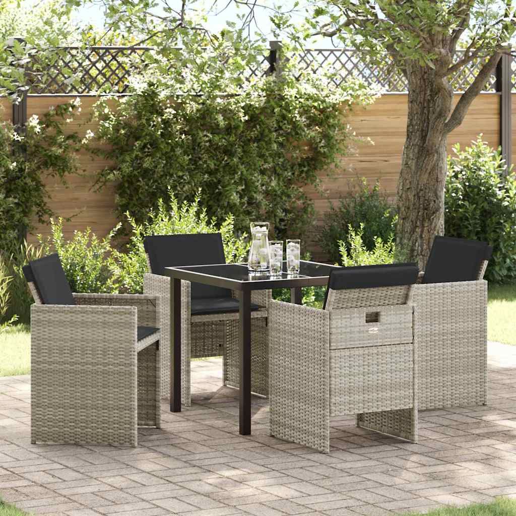 Conjunto de Comedor de Jardín 5 pcs Gris